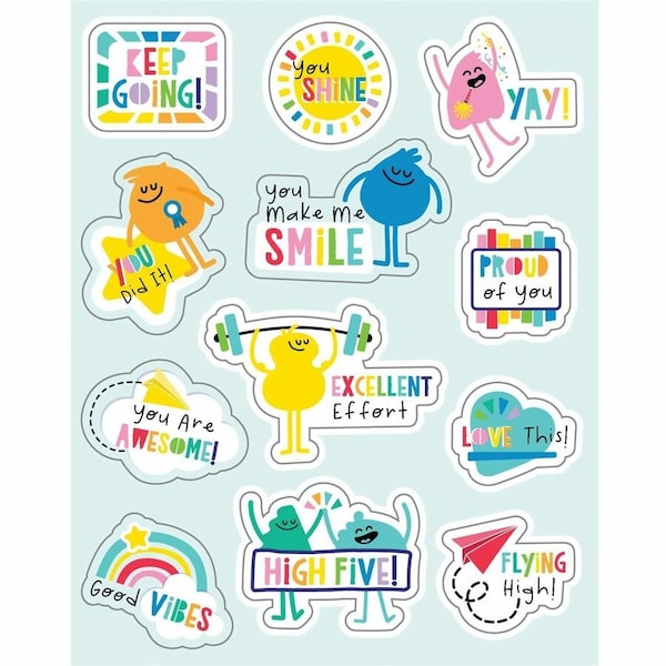 Carson Dellosa Happy Place Motivators Motivational Stickers, 72-Piece Set, 12PK 168318 - main