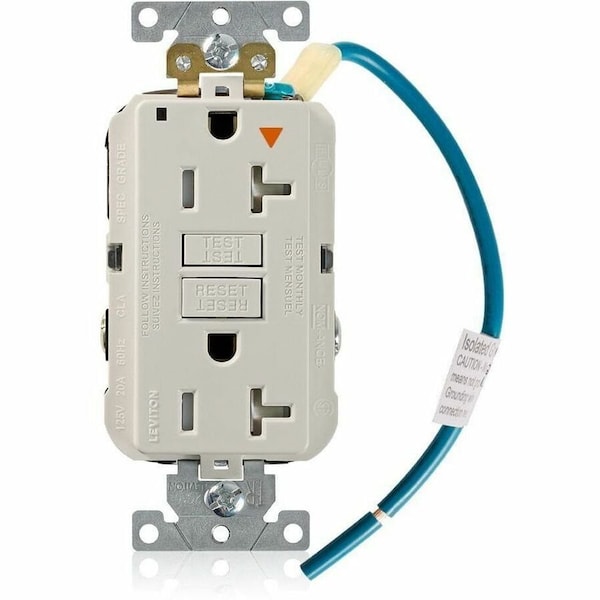 Leviton SmartlockPro GFCI 20A IG/TR/PI Lt Al GFTR2-IGT - main