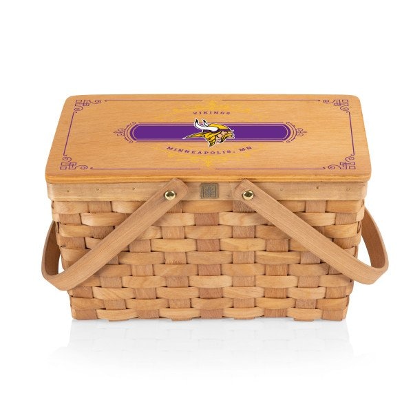 Picnic Time Family Of Brands Minnesota Vikings - Poppy Personal Picnic Basket, (Beige) 124-00-299-186-2 - main