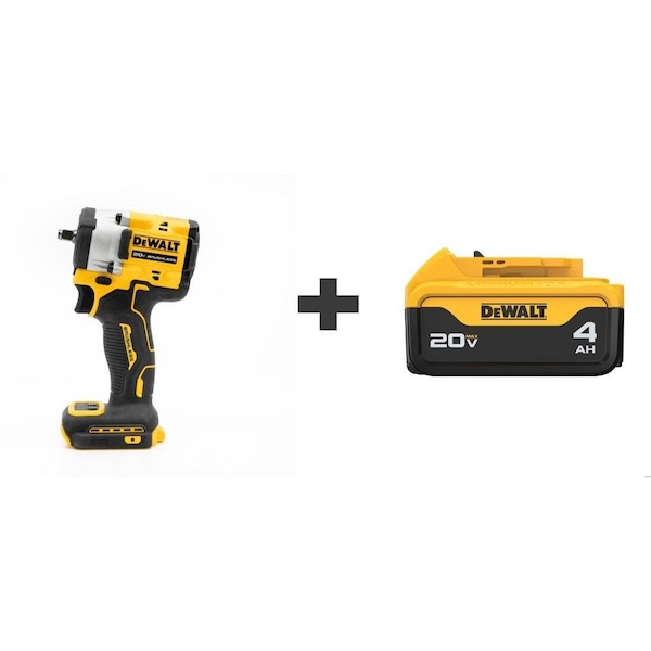 Dewalt Cordless Impact Wrench, 3/8 in, Battery DCF923B/DCB204 - main