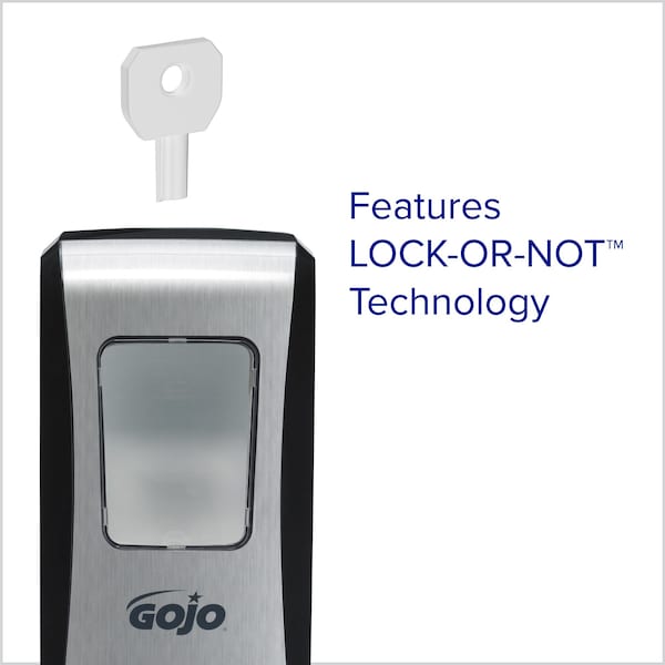 Gojo FMX-20 2000mL Foam Soap Dispenser, Push-Style, Chrome/Black