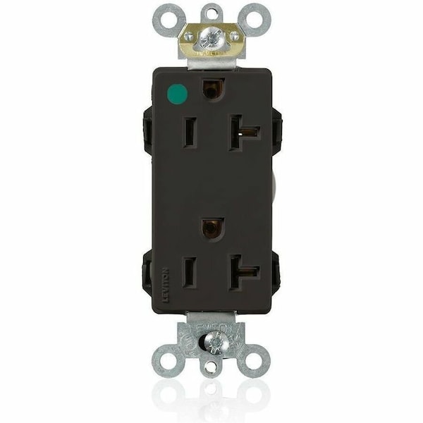 Leviton Straight Blade Receptacle, 5-20R, 20 A, 125V AC, Flush Mount, Self-Grounded M1636-HGE - main