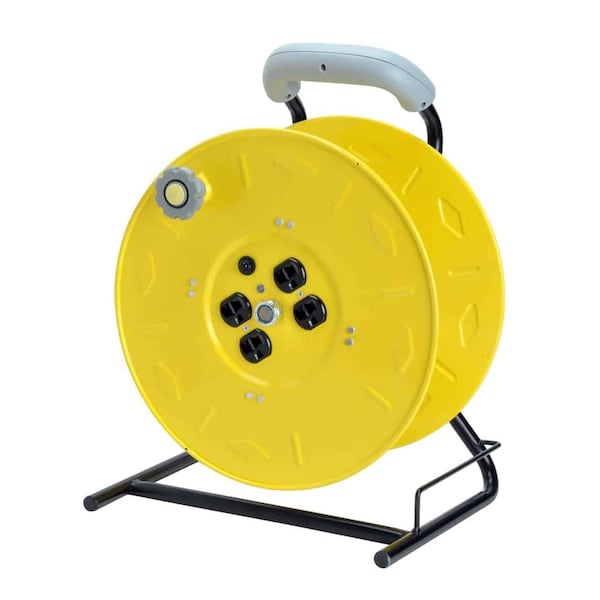 Alert Reel Mfg WrapNCarry Heavy Duty Professional Multi-Outlet Cord Storage Reel w/Circuit Breaker, Manual Wind 7100HD - main