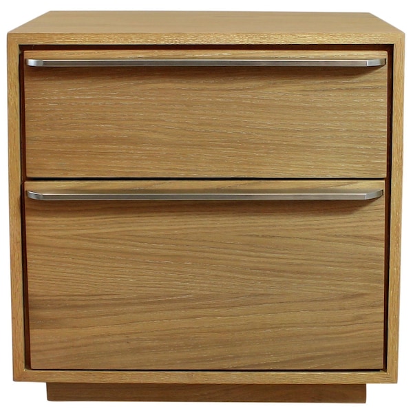 Homeroots 24" Natural Solid and Manufactured Wood Two Drawer Nightstand 555396 - main