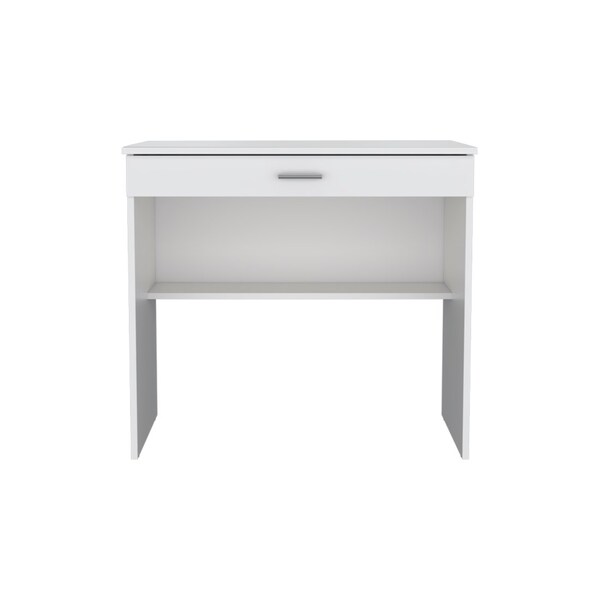 Homeroots 32" White Wood Computer Desk With Drawer 546421 - main