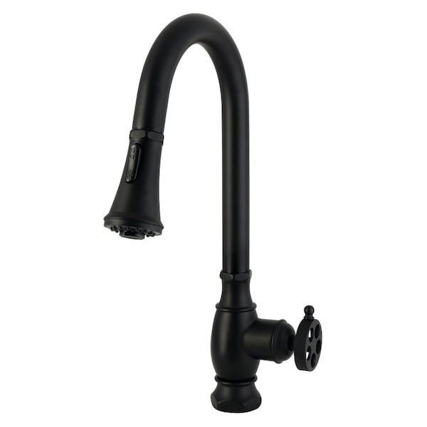 Kingston Brass Single-Handle Pull-Down Kitchen Faucet, Matte Black LS8690RKZ - main