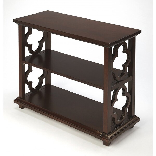 Homeroots 27" Dark Brown Two Tier Standard Bookcase 389569 - main