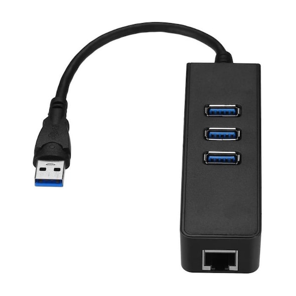 Sanoxy USB 3.0 Gigabit 1000Mbps Ethernet LAN RJ45 Network Adapter 3 Ports HUB SANOXY-USB3-GigEth-hub - main