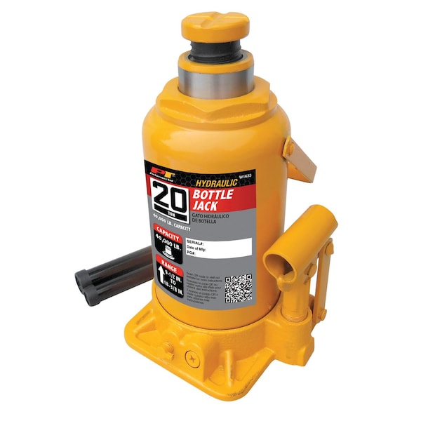 Performance Tool 20 Ton Hydraulic Bottle Jack, 40000 lb Capacity, Heavy Duty Steel Lift W1633 - main
