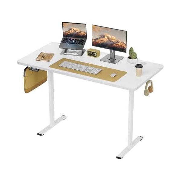 Simple Deluxe Electric Standing Desk, Adjustable Height Stand up Desk, 24x48 Inches Sit Stand up Desk with Cable 3A88TDESKP4824V3WHT - main