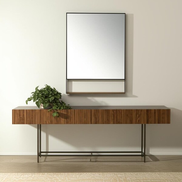 Homeroots 40" Black Metal Accent Mirror 607274 - main