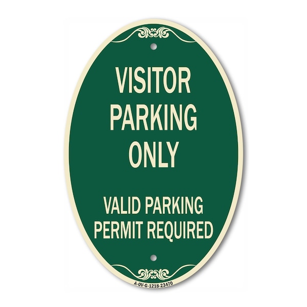 Signmission Parking Area Sign Visitors Parking Only - Val, 12 In X 18 In Architectural, Heavy Gauge Aluminum A-OV-G-1218-23470 - main