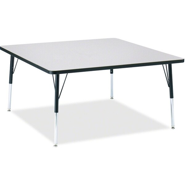 Jonti-Craft Berries Square Activity Table, 48 in. x 48 in., A-height, Freckled Gray/Black/Black 6418JCA180 - main