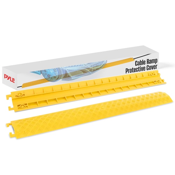 Pyle Cable Ramp, 0.80 in H, 39.80 in L, 4.90 in W, Polyethylene, Yellow PCBLCO19 - main