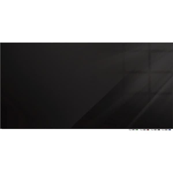 Ghent Magnetic Glassboard, 4Hx6 ft.W, 1/4", Black, Glass, 48", 72", Black ARIASM46BK - main