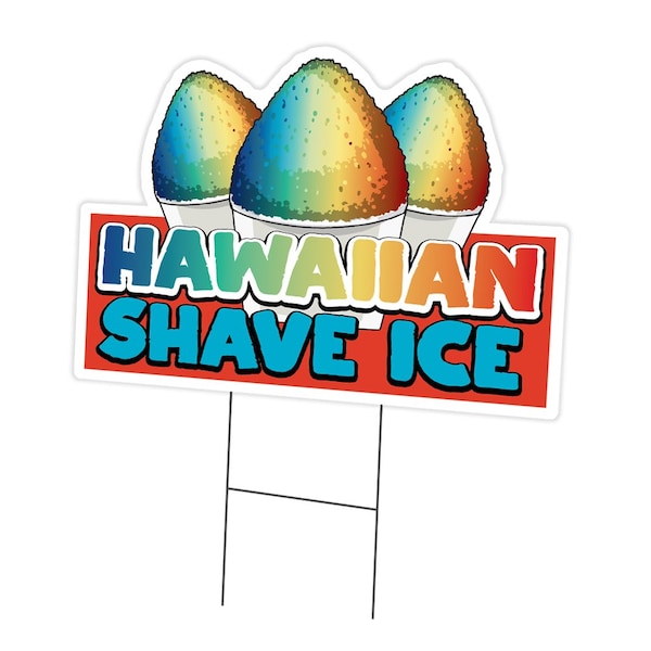 Signmission Hawaiian Shave Ice Die Cut Yard & Stake plastic coroplast window, 1824-Hawaiian Shave Ice C-DC-1824-DS-Hawaiian Shave Ice19 - main