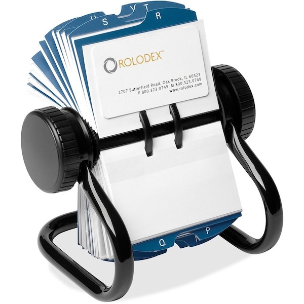 Rolodex Corporation Rolodex 67236 Open Rotary Business Card File with 24 Guides Holds 400 2-1/4 x 4 Cards Black 67236 - main