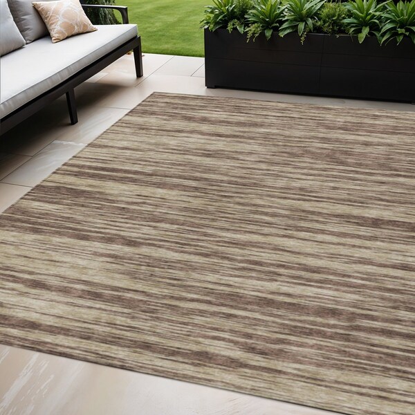 Homeroots 5' X 8' Brown And Beige Abstract Washable Indoor Outdoor Area Rug 613074 - main