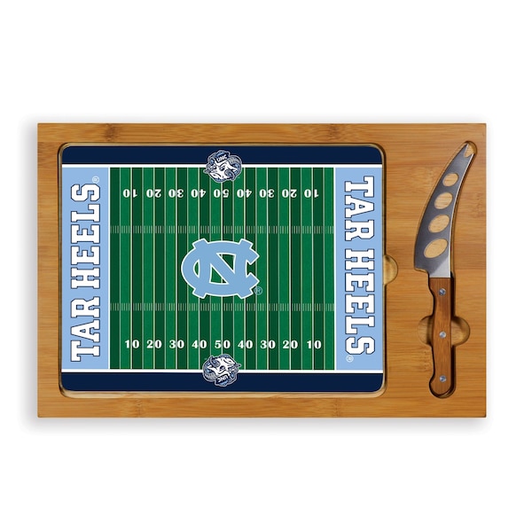 Picnic Time Family Of Brands NCAA North Carolina Tar Heels Icon Glass Top Cutting Board & Knife Set 910-00-505-414-0 - main