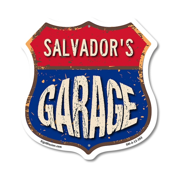 Signmission Salvador's Garage, 12 Inch X 12 Inch, Aluminum Metal Sign SHI-A-12-383-SALVADOR - main