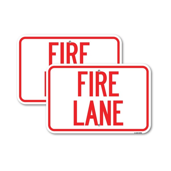 Signmission Fire Lane Supplementary, 12'' X 18'' 2 Signs, Heavy Gauge Aluminum, 2PK A-1218-2PACK-23991 - main
