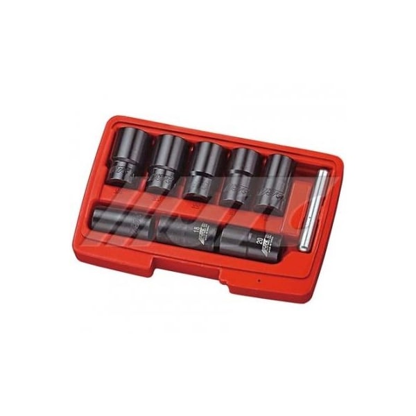 Jtc Auto Tools Middle Deep Twist Socket Set 9pcs, 1/2in DR, 19/21/22/23/24mm, Length 50mm 4399S - main
