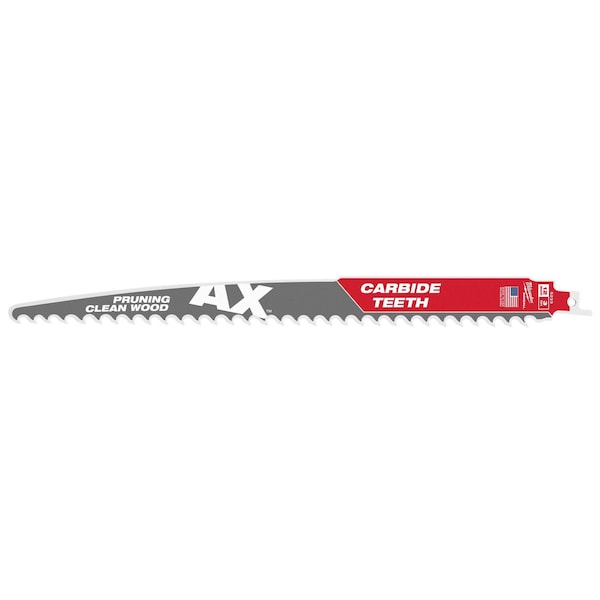 Milwaukee Tool 12 in. 3 TPI SAWZALL THE AX w/ CARBIDE TEETH Reciprocating Saw Blade for Pruning & Clean Wood (1 pk) 48-00-5233 - main