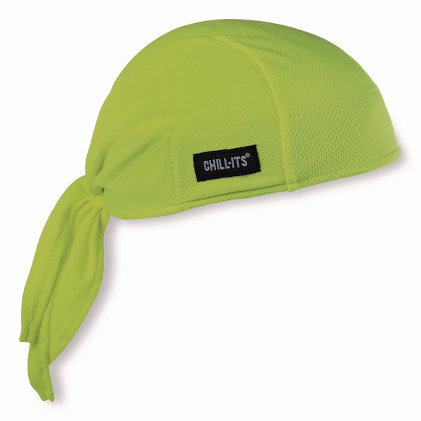 Ergodyne Chill-Its 6615 High-Performance Bandana Doo Rag with Terry Cloth Sweatband, One Size Fits Most, Lime 12476 - main
