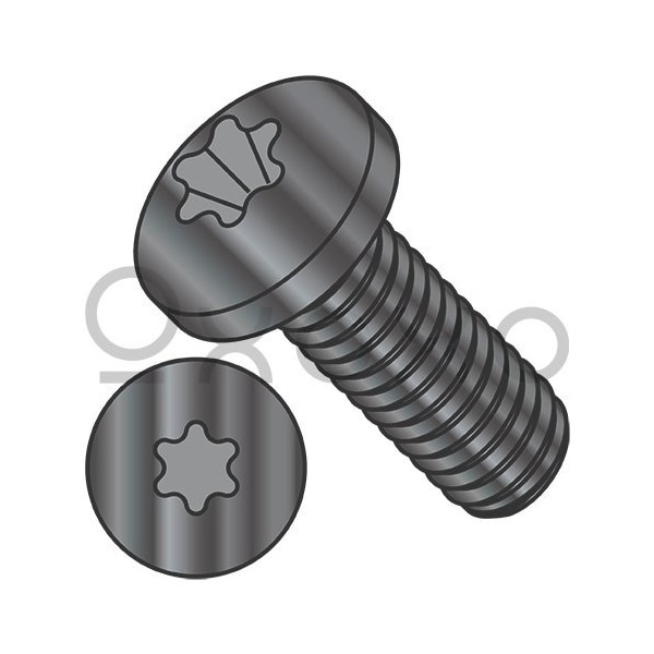 Oxoxo 8-32X5/16 6 Lobe Pan Machine Screw Fully Threaded Black Oxide, 10000PK 623700 - main