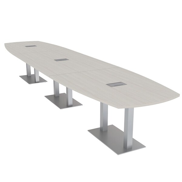 Skutchi Designs Arc Rectangle Meeting Room Table, 45 in W, 192 in L, Ivory HAR-AREC-48X192-DOU-K458-ESIL - main