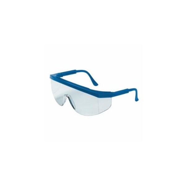 Mcr Safety Tomahawk Protective Eyewear, Clear Lens, Duramass Hard Coat, Blue Frame, Nylon 135-TK120 - main