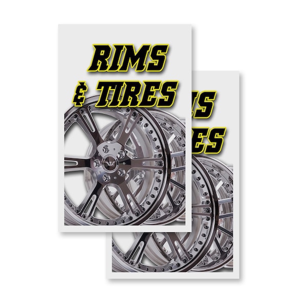 Signmission Rims & Tires, Vinyl Decals Only 24 Inch x 36 Inch, Vinyl Decal, 2PK DSB-2436-2PACK-Rims & Tires - main