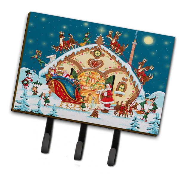 Carolines Treasures 6 x 2 x 9 in. Santa Claus Loading the Sleigh Leash or Key Holder PJH3004TH68 - main
