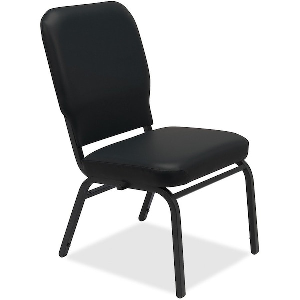 Lorell Vinyl Back/Seat Oversized Stack Chairs - Black - 2/Pack 59596 - main