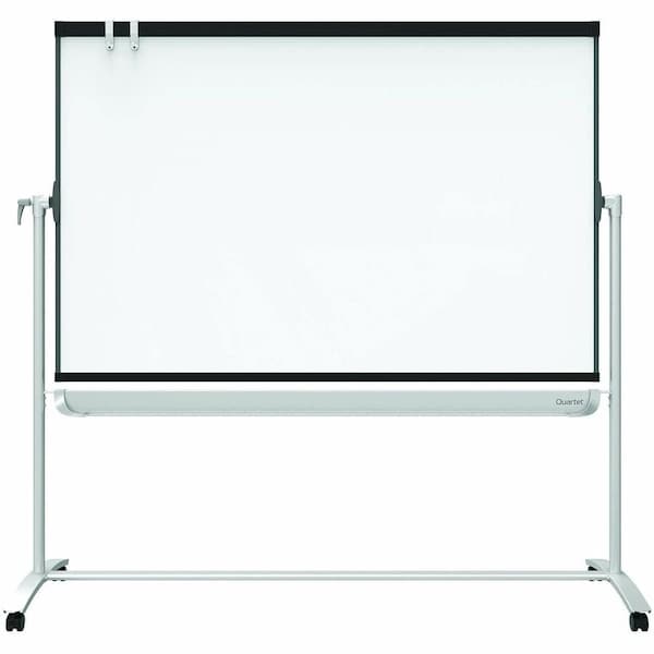 Quartet Dry Erase Board, Steel, 48 in, 72 in, Aluminum Frame, White, Gloss ECM64P2 - main