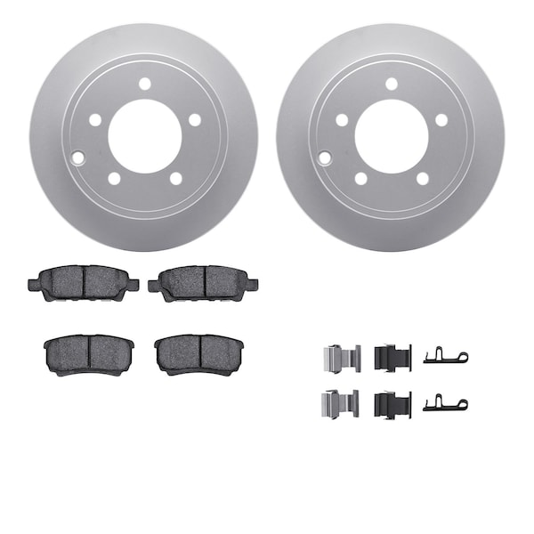 Dynamic Friction Co DFC GEOSPEC Coated Rotors with 5000 Brake Pads - Ceramic and Hardware 4512-39054 - main