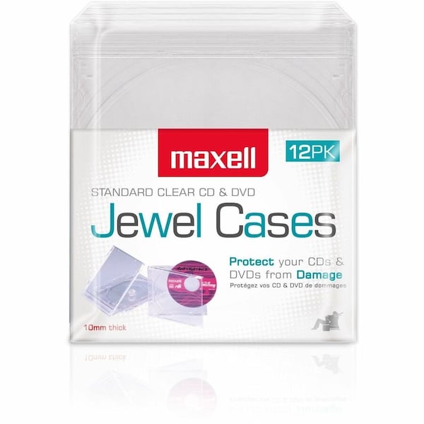 Maxell Jewel Box Clear 12 Pack - Jewel Case - Plastic - ClearCD/DVD 190069od - main