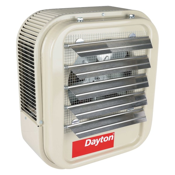 Dayton Fan Forced Electric Unit Heater, Wall & Ceiling, 1 Phase, 208VAC, 3kW, 16 in H, 14 in W 804T09 - main