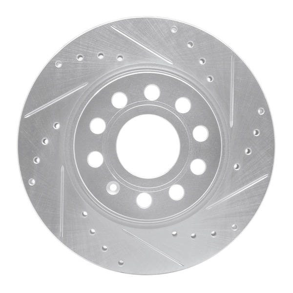 Dynamic Friction Co DFC Brake Rotor - Drilled and Slotted - Silver 631-74032R - main