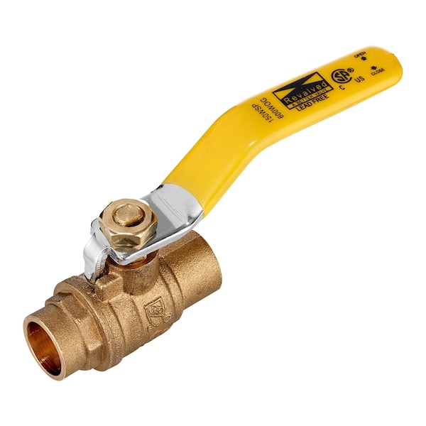 Revalved 1/2" Brass Ball Valve 600 WOG Sweat C x C Full Port, Lead-Free REV012SWT - main