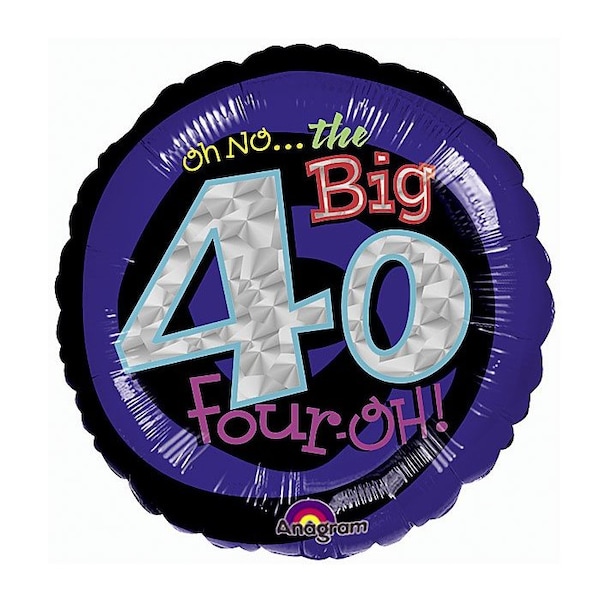 Loonballoon Birthday-over-the-hill Balloons, 18m inch OH NO! IT'S MY BIRTHDAY 40 LOON-LAB-A116042-01-A-P - main
