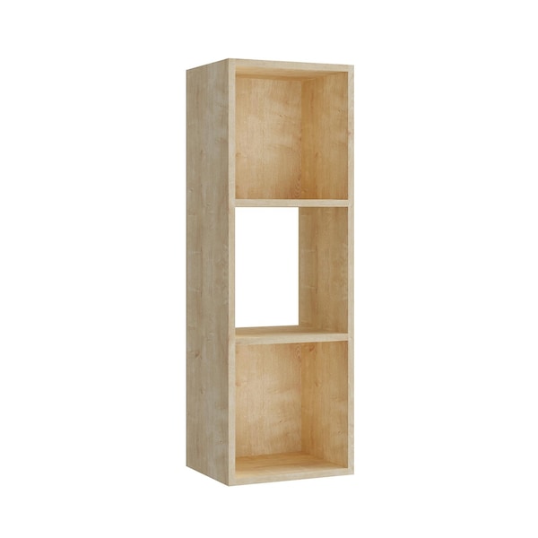 Homeroots 35" Natural Solid Wood Three Tier Bookcase 489289 - main