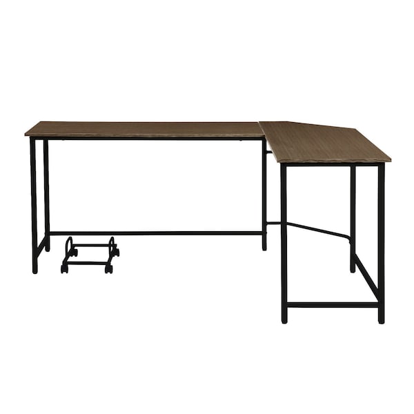 Homeroots 66" Brown and Black L Shape Computer Desk 491512 - main