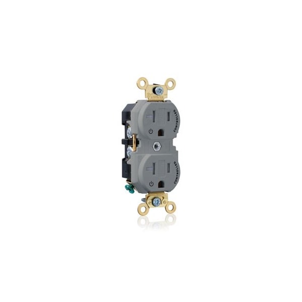 Leviton PlugsandRcptcls, 20A, 125VAC, Gry, Nylon, PK1 5362-2PG - main