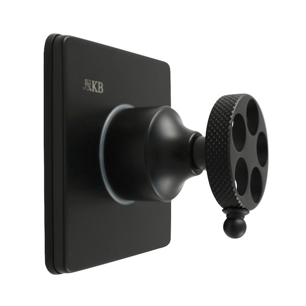 Kingston Brass Single-Handle Three-Way Diverter Valve with Square Trim Kit, Matte Black KS3040RKX - main