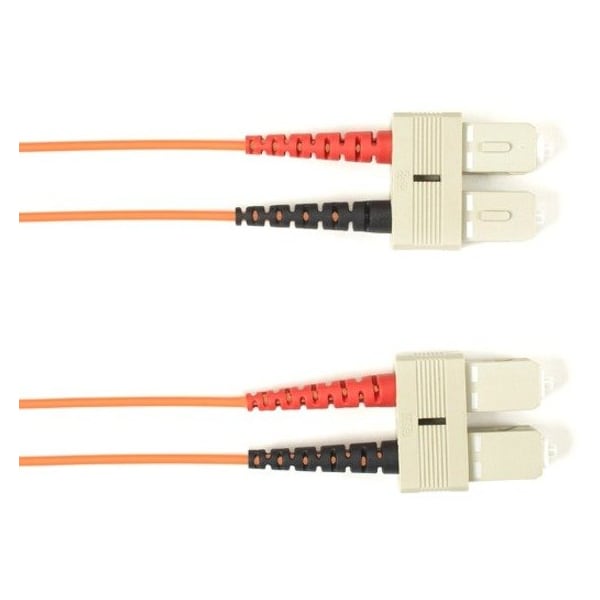 Black Box OM1 62.5/125 Multimode Fiber Optic Patch Cable - OFNP Plenum, SC to SC, Orange, 30-m (98.4-ft.), GS FOCMP62-030M-SCSC-OR - main