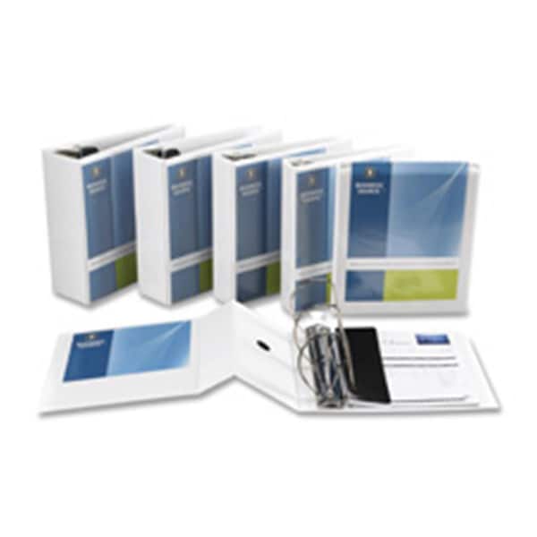 Davenport D-Ring Binder- w- Pockets- 5in. Capacity- White DA18497 - main