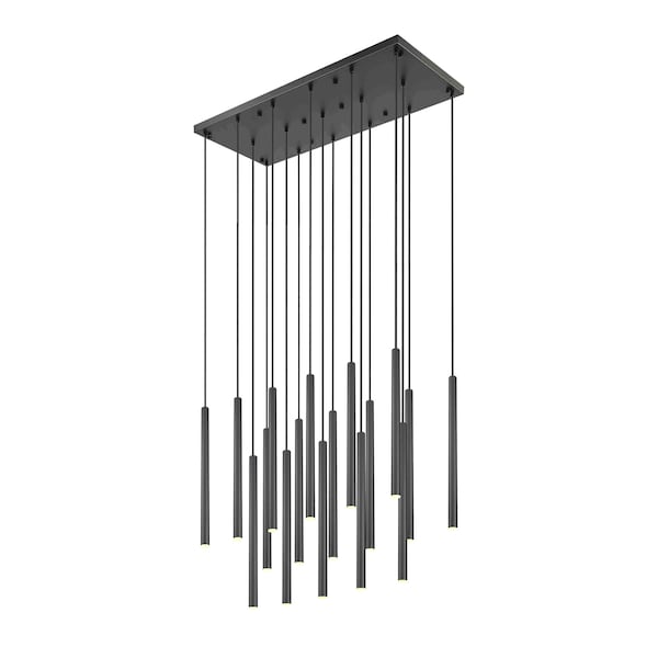 Z-Lite Forest 17 Light Linear Chandelier, Matte Black, 42 In W 919MP24-17L-MB-LED - main