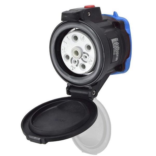 Meltric DXN60 RECEPTACLE POLY BLACK SIZE 3 IP 66/67 3P+N+G 60 A 208 VAC 60 Hz +2 AUX 22-64167-972 - main