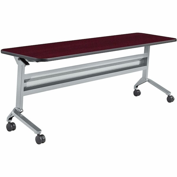 Safco Rectangle Flip-N-Go 24 x 72" Rectangular Training, 72 W, 24 L, 29 H, Laminate Top Top LF2472TSLVRMH - main